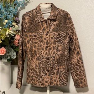 Joni B. Lightweight Button Up Animal Print Jacket